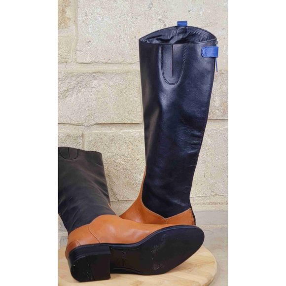 Sam Edelman Leather Penny Almond toe Zipper Riding Boot Size 6.5 - Picture 9 of 10